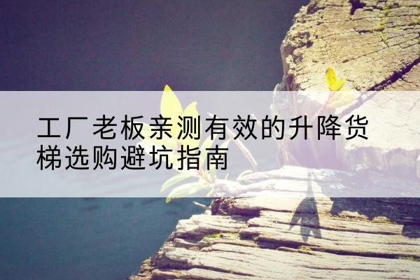 宿城升降货梯怎么选-工厂老板亲测有效的升降货梯选购避坑指南