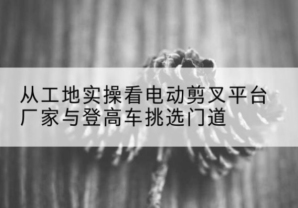 宿城电动剪叉升降平台厂家-从工地实操看电动剪叉平台厂家与登高车挑选门道