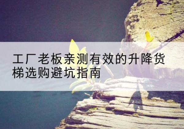 宿城升降货梯怎么选-工厂老板亲测有效的升降货梯选购避坑指南
